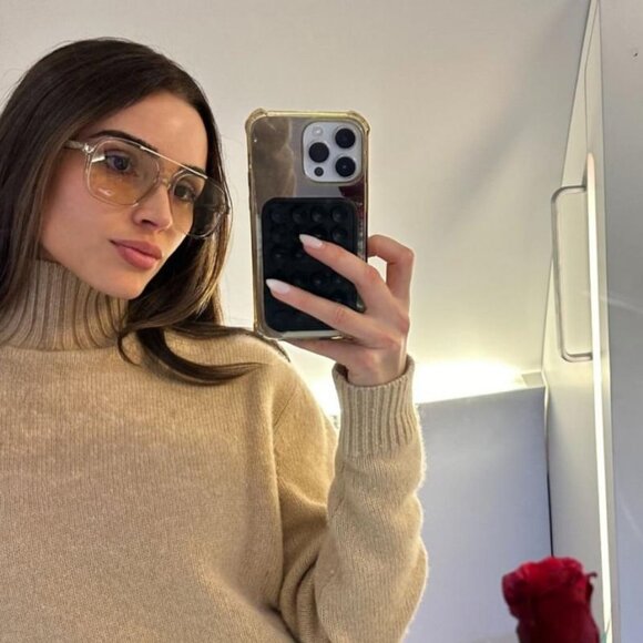 Saint Laurent SL545 002 Sunglasses Beige Aviator Frame, Light Yellow Lenses - Picture 4 of 13